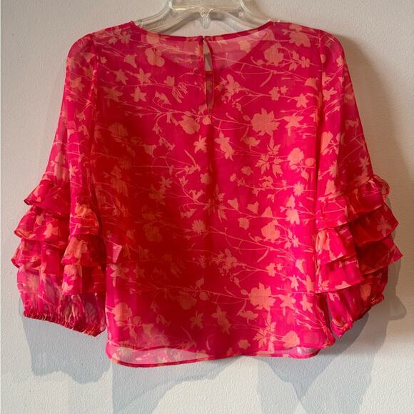 Amanda Uprichard gorgeous sheer blouse with ruffle sleeve size XS - Picture 5 of 5